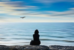 sitting still woman